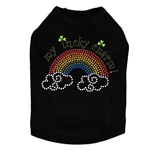 My Lucky Charm - Bling Rhinestone St Patrick Day Dog Shirt, 3XL Black