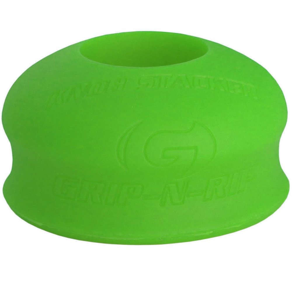 Grip-N-Rip Knob Stacker Choke-Up Ring for Baseball/Softball Bats Provides Choking Up Space & Relief from Bat Sting, Stackable for Custom Fit and Comfort (Green)