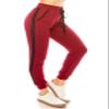 ALWAYS Women Joggers Active Sweatpants - Buttery Soft Light Comfy Lounge Striped Pants with Pockets Burgundy Black S/M view 1
