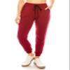 ALWAYS Women Joggers Active Sweatpants - Buttery Soft Light Comfy Lounge Striped Pants with Pockets Burgundy Black S/M view 3