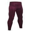 TopTie Men's Compression Pants, Zipper Pocket Sports Leggings, Base Layer Workout Pants-Maroon-L view 3