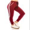 ALWAYS Women Joggers Active Sweatpants - Buttery Soft Light Comfy Lounge Striped Pants with Pockets Burgundy White 1XL/2XL