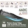 Fixed Blade Hunting Knife with Sheath, 12" Bushcraft Knife Full Tang, Stainless Steel EDC Fixed Blade Knife with Sheath, Rubber Handle by Kratos - ZF5 view 2
