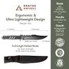 Fixed Blade Hunting Knife with Sheath, 12" Bushcraft Knife Full Tang, Stainless Steel EDC Fixed Blade Knife with Sheath, Rubber Handle by Kratos - ZF5 view 3