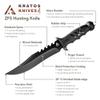 Fixed Blade Hunting Knife with Sheath, 12" Bushcraft Knife Full Tang, Stainless Steel EDC Fixed Blade Knife with Sheath, Rubber Handle by Kratos - ZF5 view 4