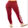 ALWAYS Women Joggers Active Sweatpants - Buttery Soft Light Comfy Lounge Striped Pants with Pockets Burgundy White L/XL view 4