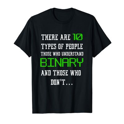 10 Types Of People Binary T Shirt Funny Computer Geek Tee T-Shirt