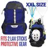 Athletico Lacrosse Bag - Extra Large Backpack - Field Hockey Equipment - Two Stick Holders and Separate Cleats Compartment (Blue) view 3