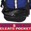 Athletico Lacrosse Bag - Extra Large Backpack - Field Hockey Equipment - Two Stick Holders and Separate Cleats Compartment (Blue) view 4