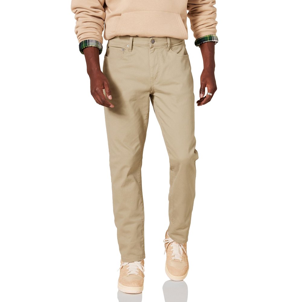Amazon Essentials Men's Standard Athletic-Fit 5-Pocket Stretch Twill Pant, Khaki 32W x 31L
