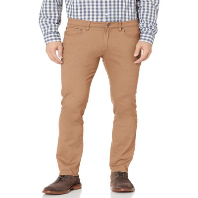 Amazon Essentials Men's 5-Pocket Stretch Twill Casual Pants, Dark Khaki Brown, 34W x 34L