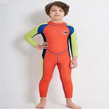 DIVE & SAIL Kids One Piece Wet Suit 2.5mm Neoprene Warm Siwmwear UV Protection Anti-Jellyfish Rash Guard 6-7 Years Pink