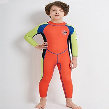 DIVE & SAIL Kids One Piece Wet Suit 2.5mm Neoprene Warm Siwmwear UV Protection Anti-Jellyfish Rash Guard 6-7 Years Pink