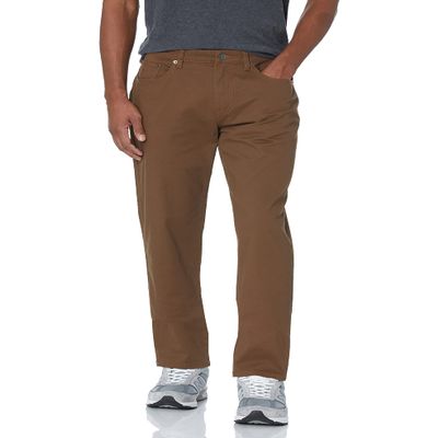Amazon Essentials Men's Athletic-Fit Pants, 5-Pocket Stretch Twill Work, Big & Tall, Brown, 31W x 34L