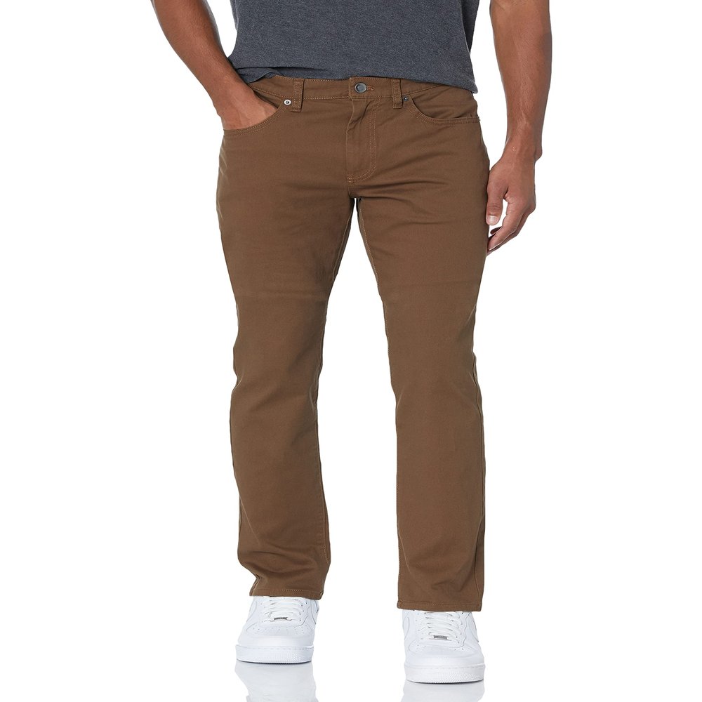 Amazon Essentials Men's 5-Pocket Stretch Twill Casual Pants, Brown, 42W x 34L