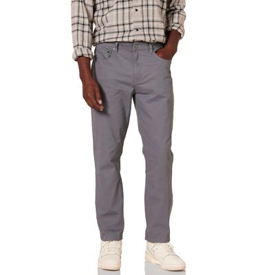Amazon Essentials Men's Athletic-Fit Pants, 5-Pocket Stretch Twill Work, Big & Tall, Dark Grey, 40W x 34L