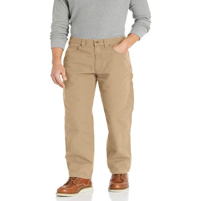 Amazon Essentials Men's Relaxed-Fit Carpenter Utility Pant with Tool Pockets - Discontinued Colors, Khaki Brown, 35W x 30L