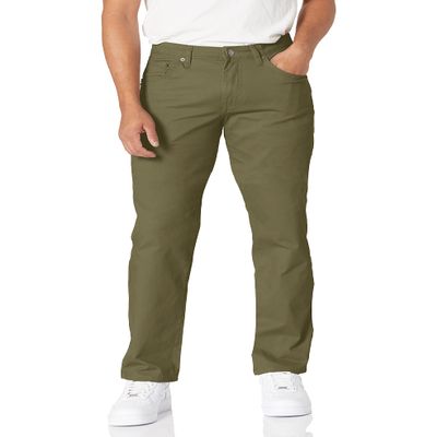 Amazon Essentials Men's Straight Fit 5-Pocket Stretch Twill Pants, Olive, 28W x 32L