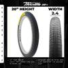 Eastern Bikes Throttle 20 inch BMX Tires Available with or Without Tubes, 2.2, 2.3 and 2.4 Inch Widths, White or Yellow Logo. (2.4" Yellow Logo, 1 Pack with Tubes) view 3