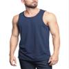 Men's Basic Essential Straight Hem Long Length Tank Top TT60-PL - Navy - Medium - H11A view 1