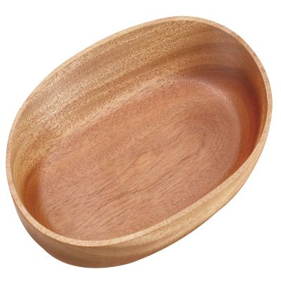Captain Stag UP-2607 Wooden Tableware, Oval-Type Curry Plate, Wood Breath