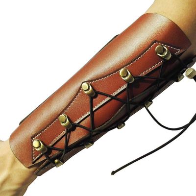 Leather Archery Arm Guard Forearm Protector for Traditonal Bow Hunting Shooting
