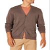 Amazon Essentials Men's Cotton Cardigan Sweater, Brown Heather, Small view 1