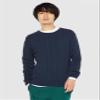 Amazon Essentials Men's Crewneck Cable Cotton Sweater, Navy, Small view 3