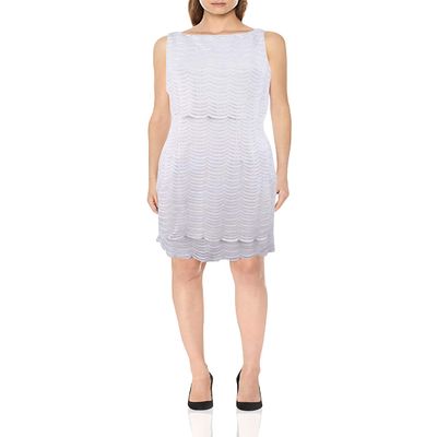 American Living Womens Lenore Layered Dress, Off-White, 16