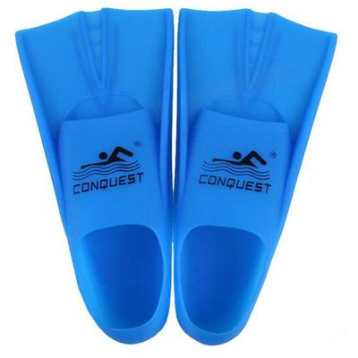 MIFXIN Swimming Fins Flippers for Men Women Kids Adults Snorkeling Swimming Diving Training Soft Silicone Short Blade Fins Flippers (Pure Blue, XL)