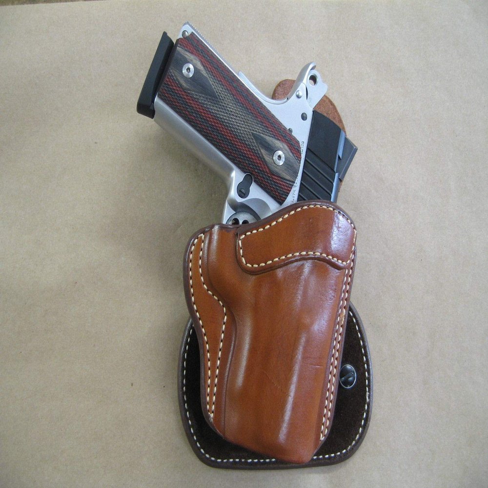 Azula All Leather Molded Paddle Holster for Sig Sauer Ultra 3.3" 1911 CCW TAN RH