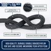 RainierSupplyCo Boat Anchor Rope - Double Braided Marine Rope Anchor Line - 100 ft x 3/8 Inch Nylon Boating Line with 316 Stainless Steel Thimble and Heavy Duty Marine Grade Bow Shackle - Black view 2