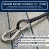 RainierSupplyCo Boat Anchor Rope - Double Braided Marine Rope Anchor Line - 100 ft x 3/8 Inch Nylon Boating Line with 316 Stainless Steel Thimble and Heavy Duty Marine Grade Bow Shackle - Black view 3