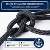 RainierSupplyCo Boat Anchor Rope - Double Braided Marine Rope Anchor Line - 100 ft x 3/8 Inch Nylon Boating Line with 316 Stainless Steel Thimble and Heavy Duty Marine Grade Bow Shackle - Black view 4