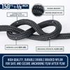 RainierSupplyCo Boat Anchor Rope - Double Braided Marine Rope Anchor Line - 150 ft x 3/8 Inch Nylon Boating Line with 316 Stainless Steel Thimble and Heavy Duty Marine Grade Bow Shackle - Black view 2