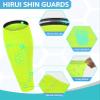 HiRui Soccer Shin Guards Shin Pads for Kids Youth Adult, Calf Compression Sleeve with Honeycomb Pads, Support for Shin Splint Baseball Boxing Kickboxing MTB, Lightweight(1PAIR)(Bright Yellow, M) view 3