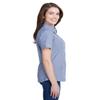 Ladies' Microcheck Gingham Short-Sleeve Cotton Shirt XL NAVY/ WHITE view 3