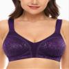 Wingslove Women's Full Coverage Non Padded Comfort Minimizer Wire-Free Bra Plus Size(Purple,36H) view 1