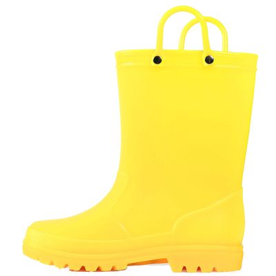 K KomForme Kids Girls & Boys Rain Boots with Easy-on Handles Waterproof Outdoors