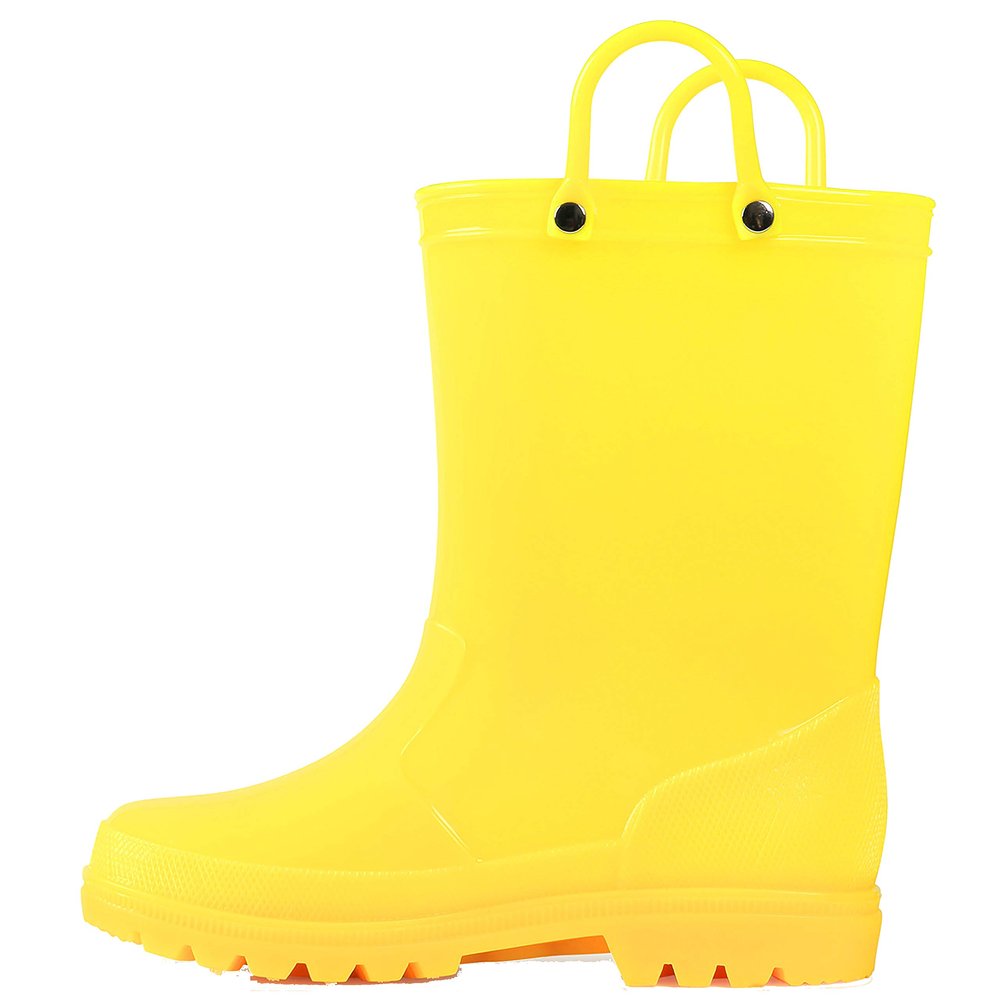 K KomForme Kids Girls & Boys Rain Boots with Easy-on Handles Waterproof Outdoors