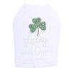 Lucky Lil One - Bling Rhinestone St Patrick Day Dog Shirt, XL White view 1