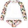Kanu Surf Girls' Long Sleeve Rashguard UPF 50+ Two Piece Swim Set, Ruby Multi, 8 view 1