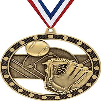 3" Baseball Medals, Massive Rimz Baseball Gold Medal Award 20 Pack