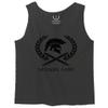 0143. Spartan Molon Labe Military Patriotic Greek Helment Graphic Men's Tank Top (Charcoal, 2X-Large) view 1