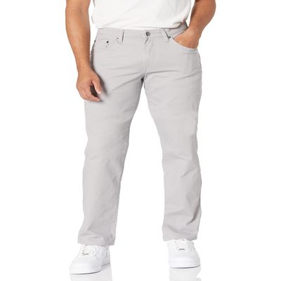 Amazon Essentials Men's Straight Fit 5-Pocket Stretch Twill Pants, Light Grey, 34W x 31L
