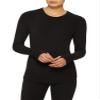 Cuddl Duds ClimateRight Women's Stretch Fleece Warm Underwear Long Sleeve Top (L - Black) view 1