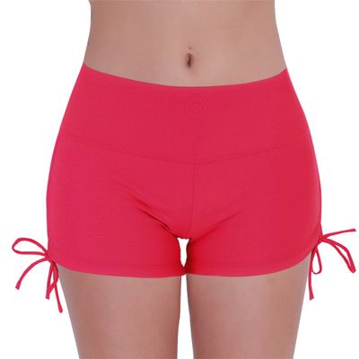 ACSUSS Women's Swim Boardshorts Beach Bikini Bottoms Short Swimwear with Side Ties Red Small