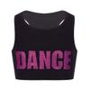 dPois Kids Girls' Racer Back Crop Top Sports Bra Dance Sports Gym Workout Active Wear Rose_Red 6 view 1