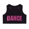 dPois Kids Girls' Racer Back Crop Top Sports Bra Dance Sports Gym Workout Active Wear Rose_Red 6 view 3