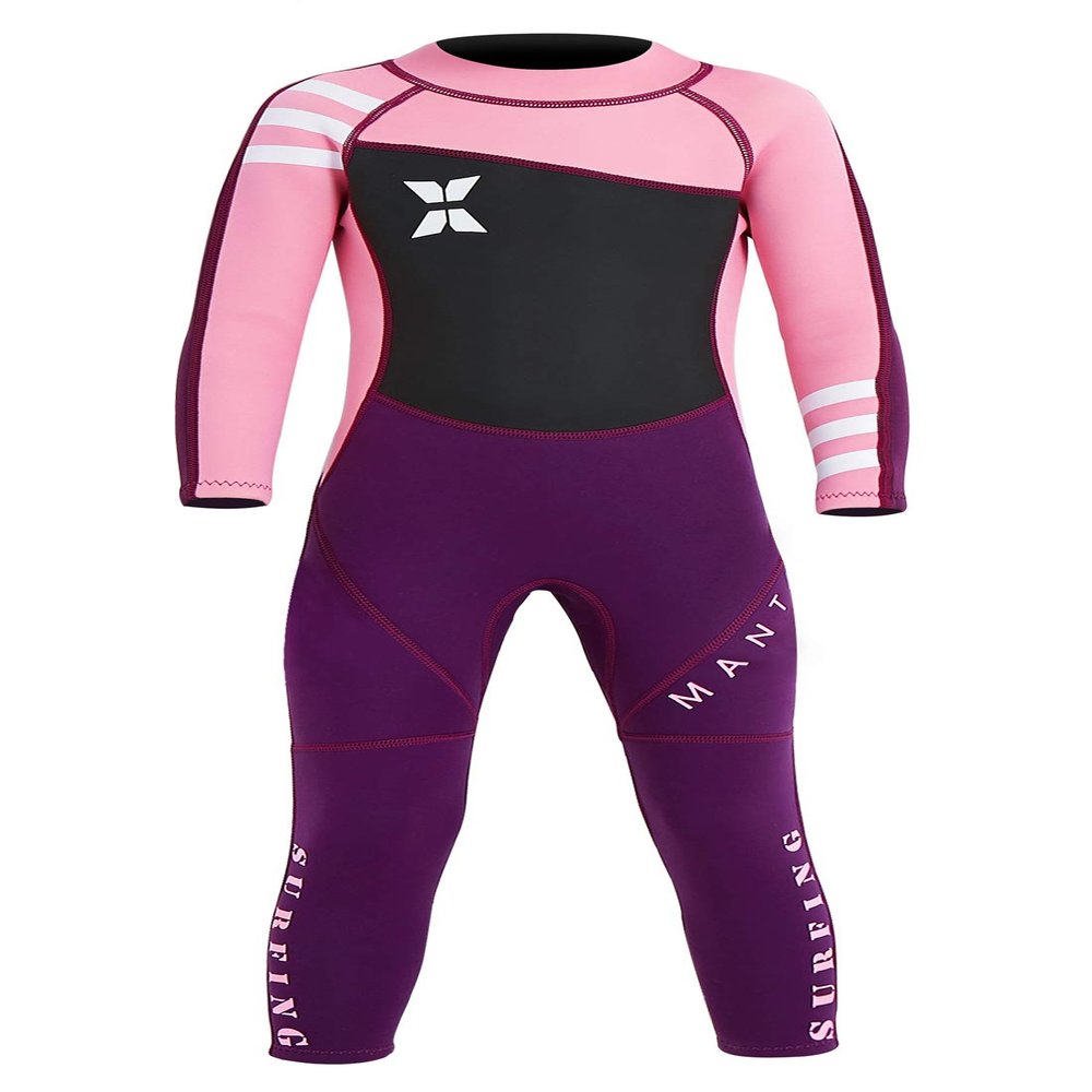 2.5mm Neoprene Dive Skin for Little Girls UV Protection One Piece Kids Wetsuit Quick Dry Swimmwear for Scuba Diving Swimming 4-5T Pink
